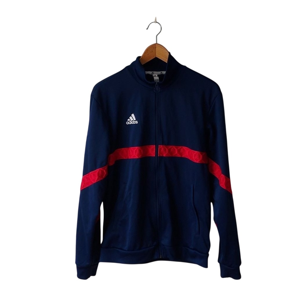 Adidas Tango Club House Track Jacket Mens M Navy Blue Red Full Zip Soccer Retro